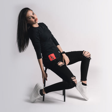 Triko s dlouhým rukávem RED Black dámské