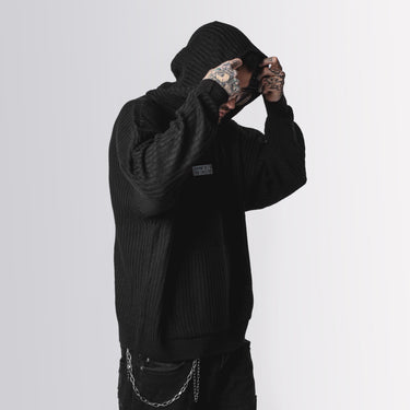 Svetr s kapucí Stealth Black