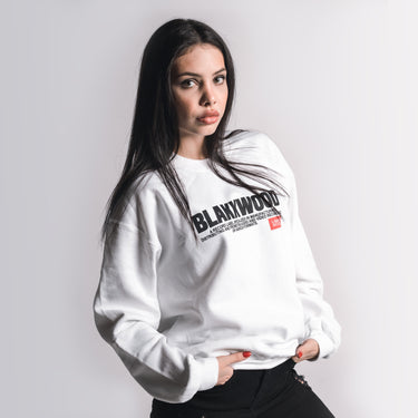 Mikina crewneck LABEL White