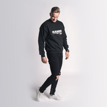 Mikina crewneck LABEL Black pánská