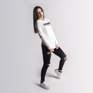 Triko s dlouhým rukávem LABEL white dámské