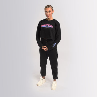 Sharlota Crop Mikina Sextape Black dámská
