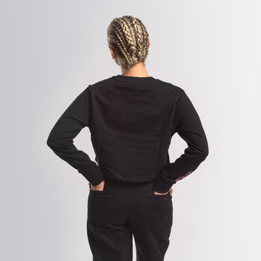 Sharlota Crop Mikina Sextape Black dámská